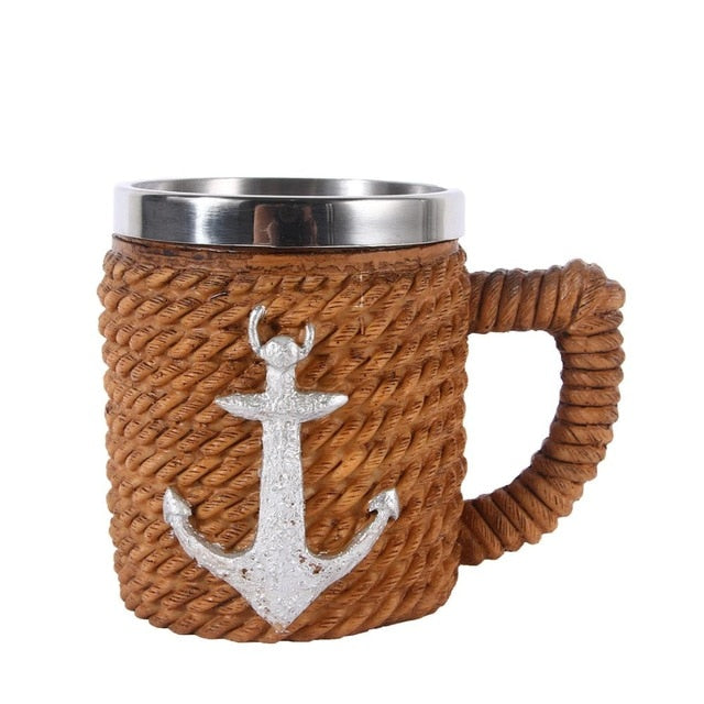 mug tasse ancre mer océan navigation navire bateau gouvernail marins marin compas rose des vents voile voilier ancrage capitaine poisson mât lac fleuve navigation